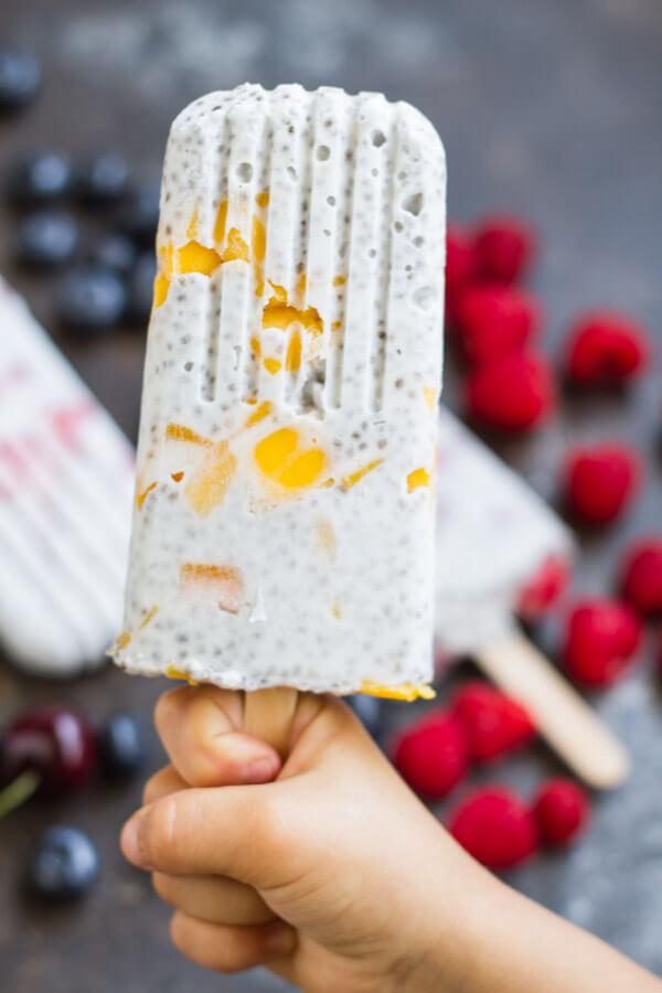 Chia Pudding Popsicles (dairy free)  www.savorylotus.com