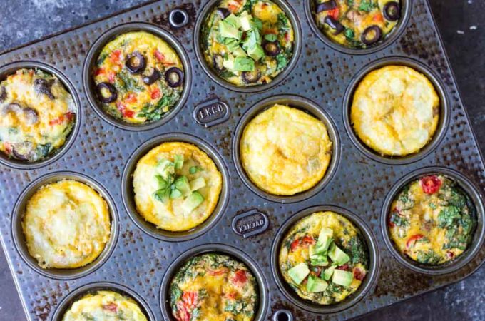 Taco Egg Muffins | www.savorylotus.com (egg muffins in tin)