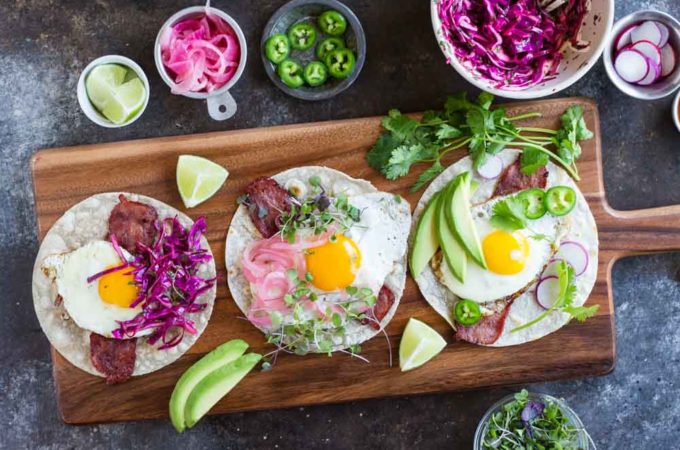 Fried Egg Breakfast Tacos (gluten free and paleo) | www.savorylotus.com