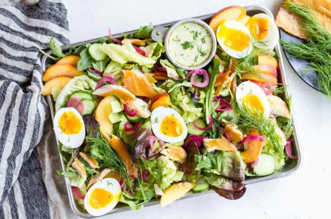 Smoked Trout Salad with Creamy Lemon Dill Dressing \ www.savorylotus.com