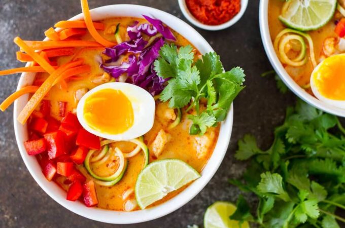 Thai Red Curry Coconut Soup | www.savory lotus