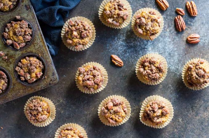 Mini Pumpkin Muffins (gluten free and paleo) -- www.savorylotus.com