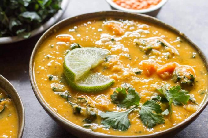 Thai Red Curry Lentil Soup (gluten free, vegan) | www.savorylotus.com
