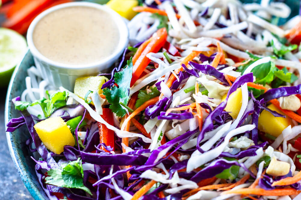 close up of Thai Noodle Salad