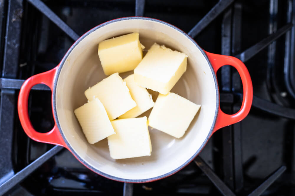 butter in red pot