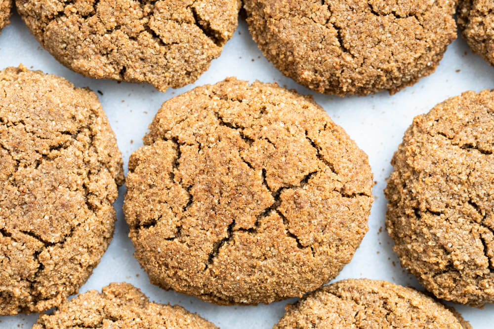 close up of the tops of gingerbread cookies