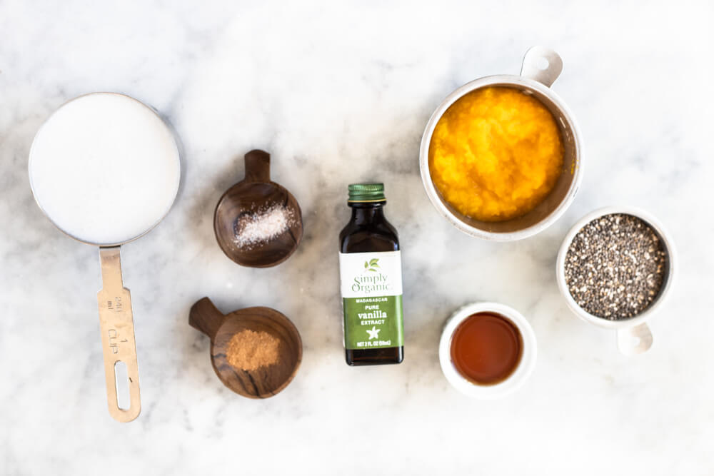 ingredients for pumpkin chia pudding