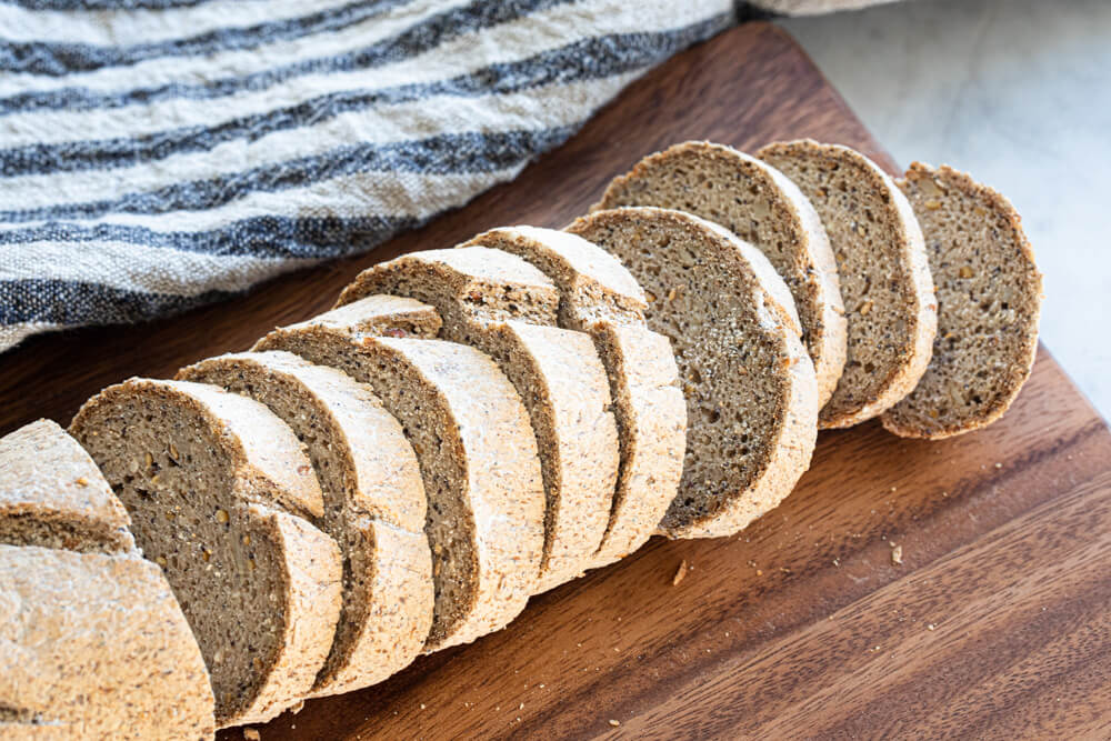 gluten free baguette sliced