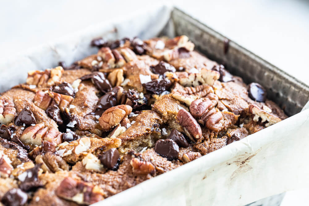 close up of banana bread top