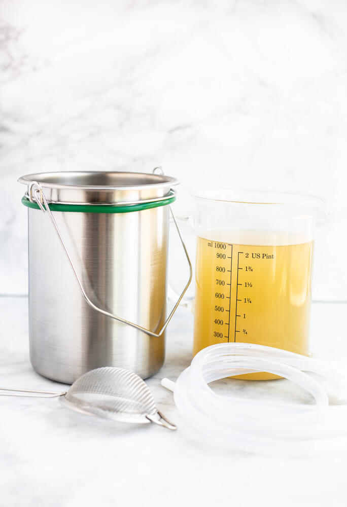 coffee enema buckets on white counter