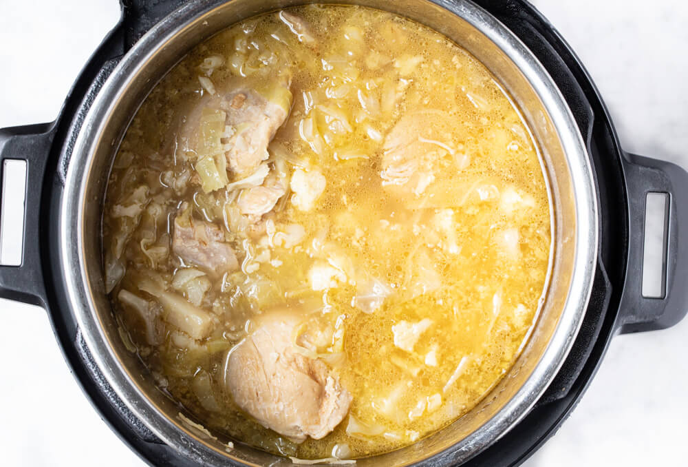 instant pot full of soup