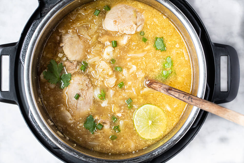 instant pot full of soup