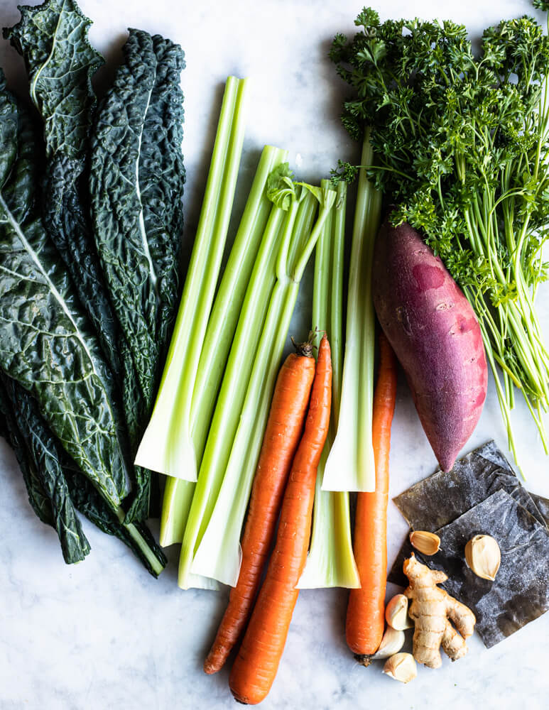 raw vegetables on white counter