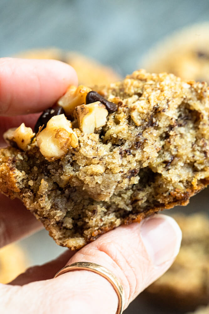 close up of inside of muffin