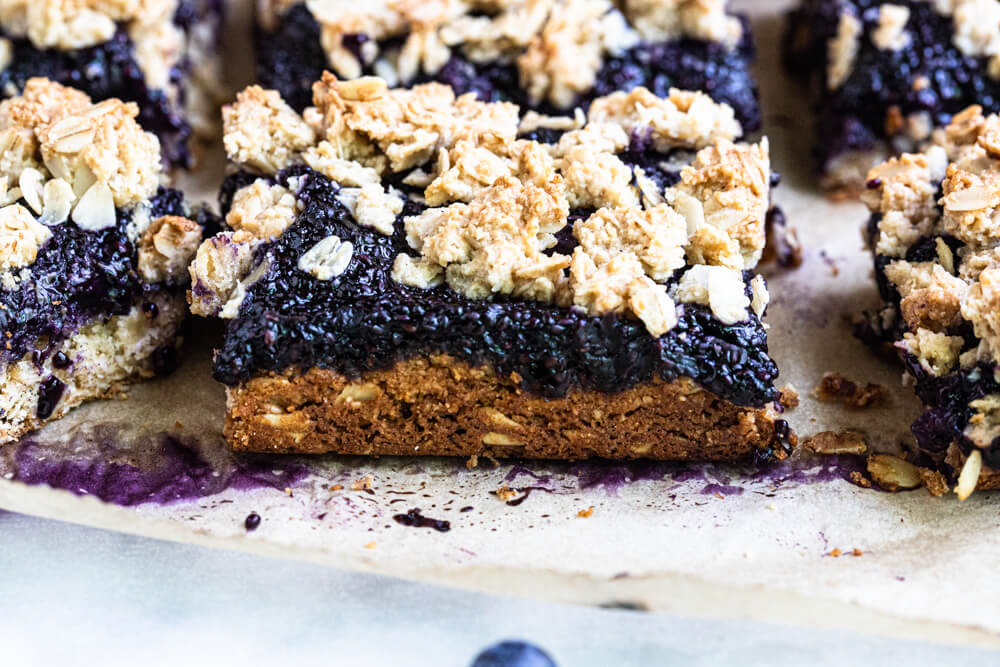 side view of blueberry bar