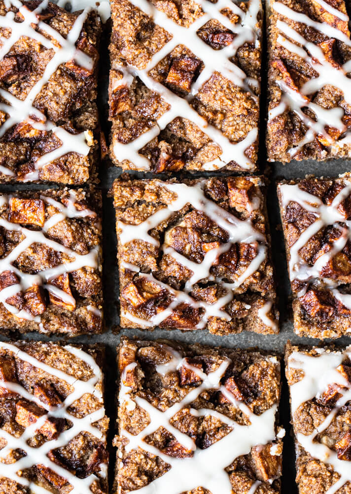 top view of apple bars
