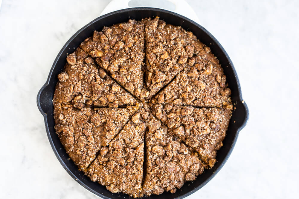 pumpkin cake in a skillet