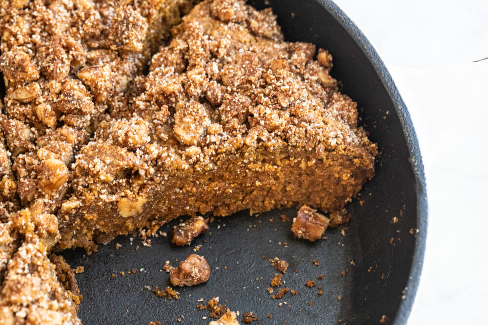 side view of pumpkin cake