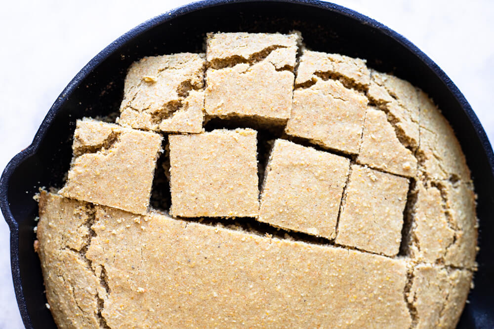 sliced cornbread