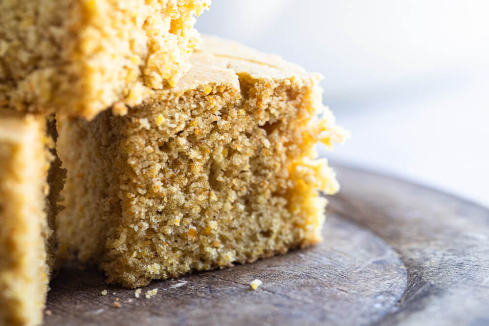close up of cornbread
