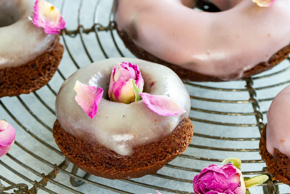 close up of Chocolate Rose Donut