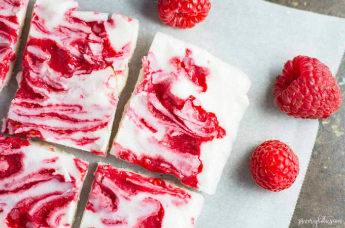 4 Ingredient Raspberry Fudge | www.savorylotus.com