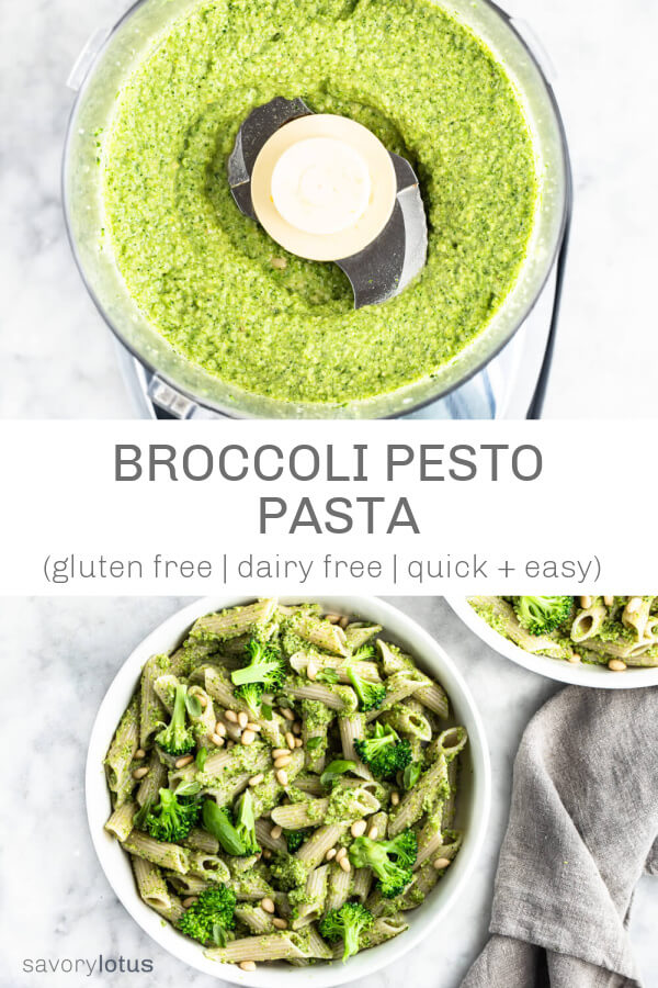 white bowl with pesto pasta in it