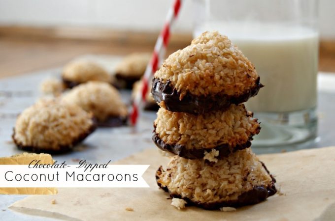 Chocolate-Dipped Coconut Macaroons