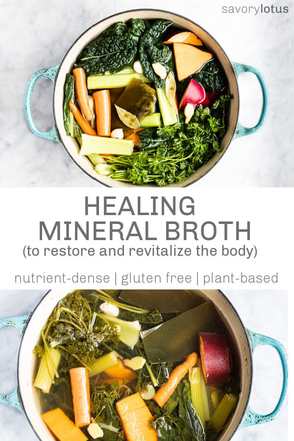 vegetables in brothy soup