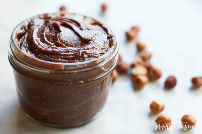 Homemade Healthy Nutella (dairy free) | www.savorylotus.com