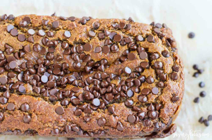 Pumpkin Chocolate Chip Bread (gluten free) | www.savorylotus.com