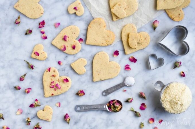 Rose Shortbread Cookies (grain free) | www.savorylotus.com