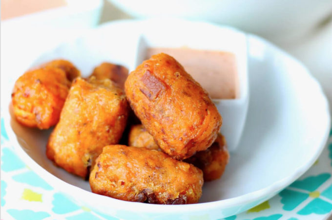Sweet Potato Bacon Tots (gluten free, paleo) | www.savorylotus.com