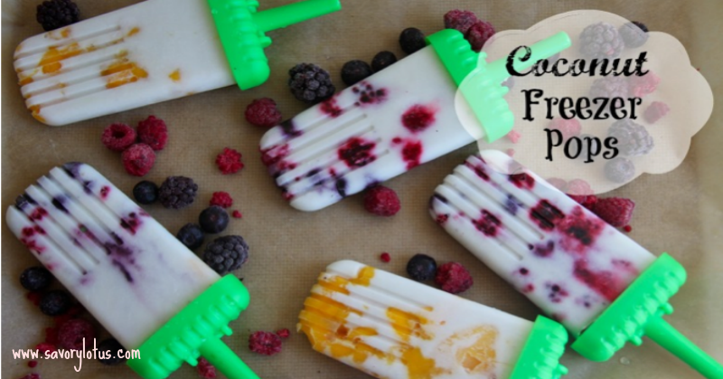 Coconut Freezer Pops (dairy free) savorylotus.com