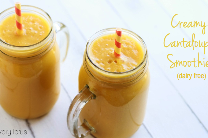 cantaloupe smoothie, dairy free, paleo