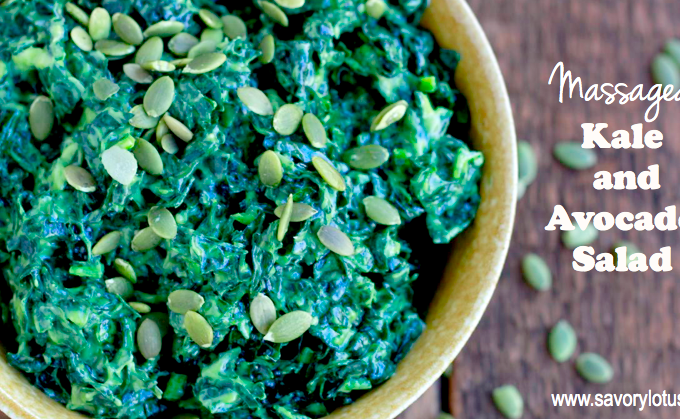 massaged kale salad, avocado