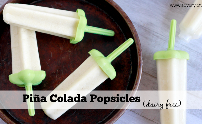 dairy free popsicles, pina colada, paleo