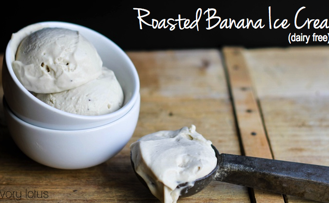 dairy free ice cream, paleo, roasted banana
