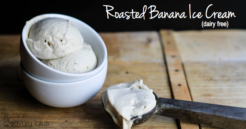 dairy free ice cream, paleo, roasted banana