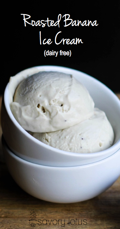 dairy free ice cream, paleo, roasted banana