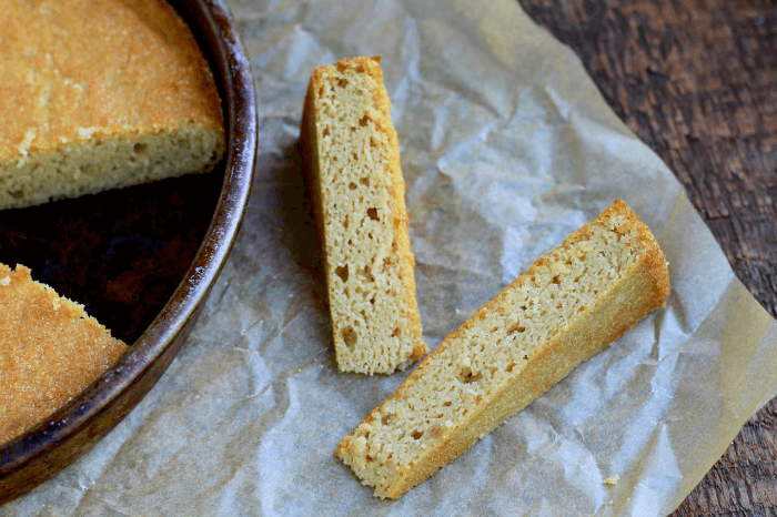 slices of yellow cake on parchment paper
